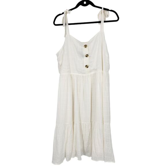 Torrid Mini Adjustable Tie Straps Textured Button Front Dress Size Size 2X - Picture 1 of 5